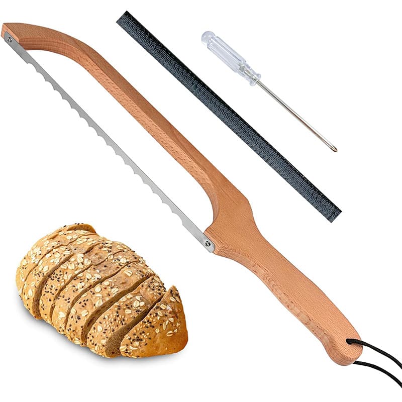 Wooden Bread Knife Serrated Toast Bread Knife Anti-Bend Wood Special No-Crumb Baking Baguette Cake Knife