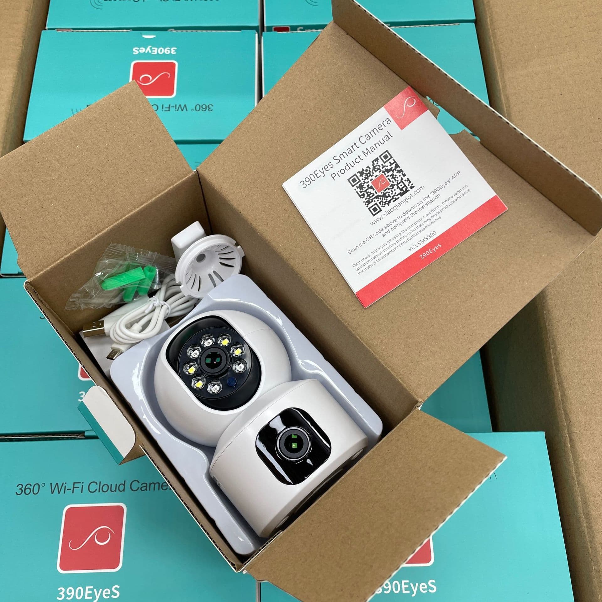 Tuya 390eyes Wireless WiFi Dual-Lens Panoramic Camera HD Night Vision Panoramic Home Monitoring IPC