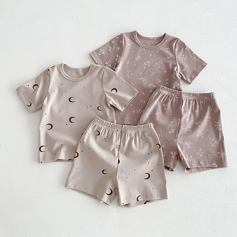 2025 Summer Children's Sleepwear Set Nordic Style Boy's Pajamas Class A Cotton Baby Home Clothes Soft Treated Cotton Fabric