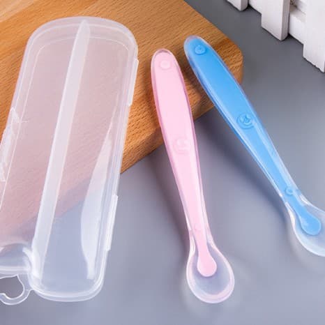 Baby Food Silicone Spoon Wholesale, Feeding Training Kids Spoon High Temperature Resistant Rice Cereal Fruit Puree Spoon Silicone Spoon
