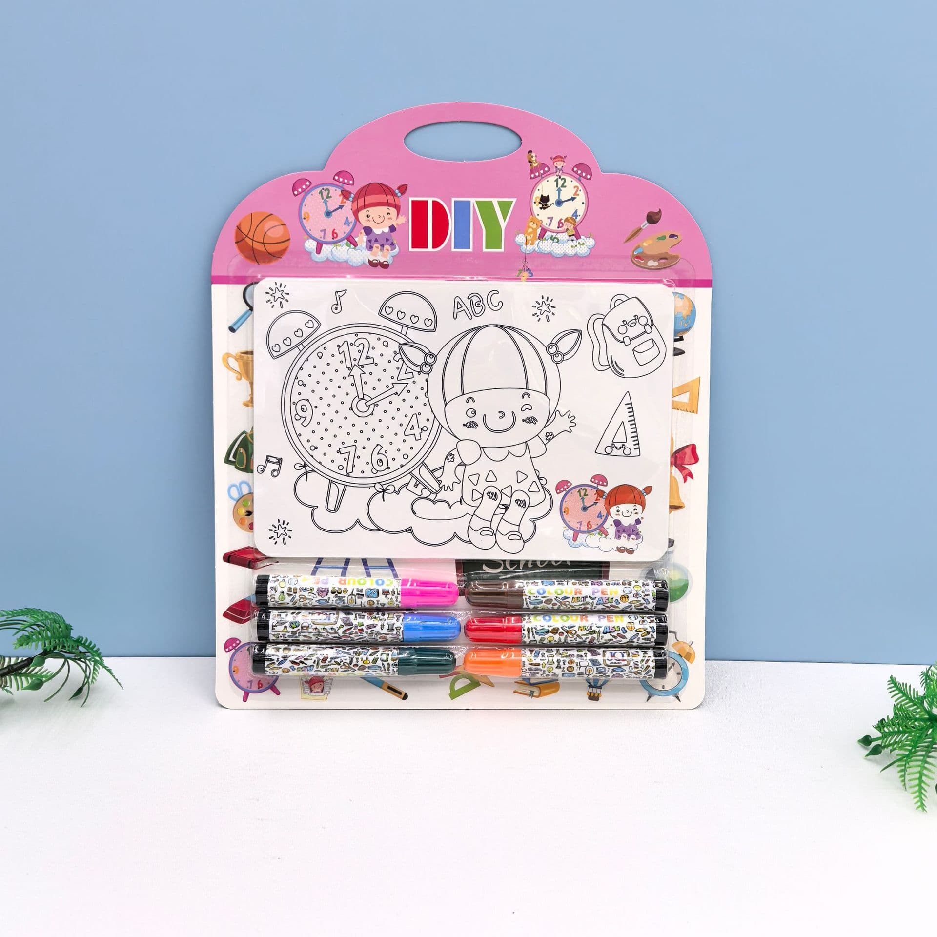 Watercolor Pen Drawing and Coloring Card Enlightenment Educational Painting Set for Kids Kindergarten Children Coloring Gift Set