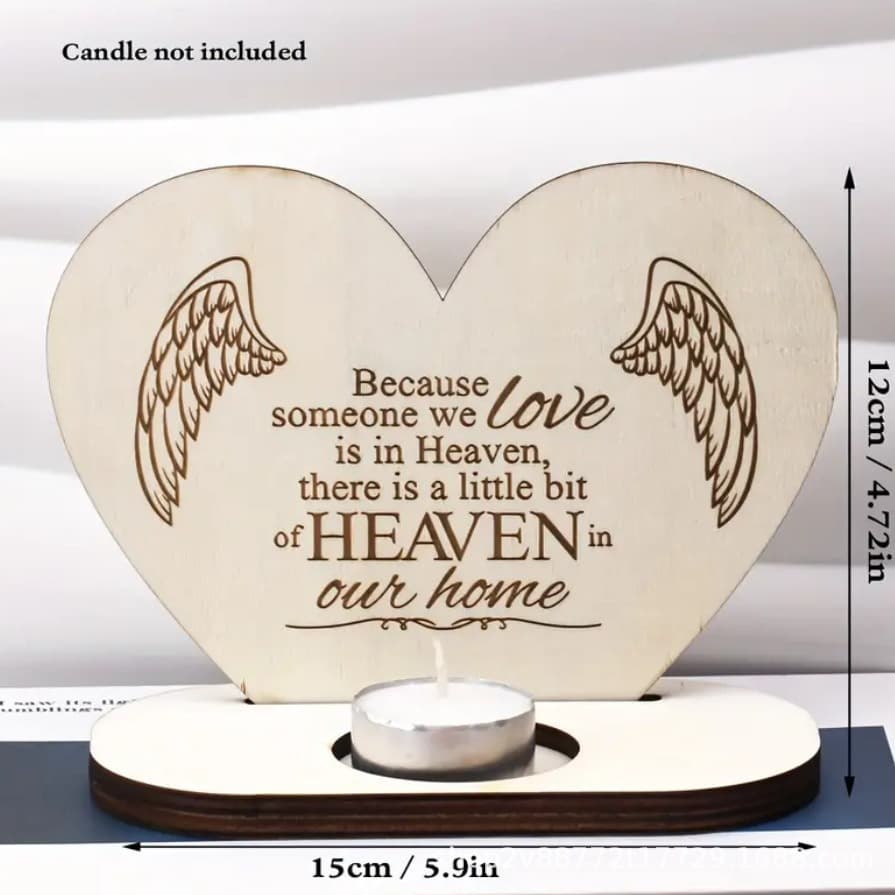Wooden Heart Shaped Candlestick Elegant Table Top Decoration Family Party Wedding and Aromatherapy Unique Gift