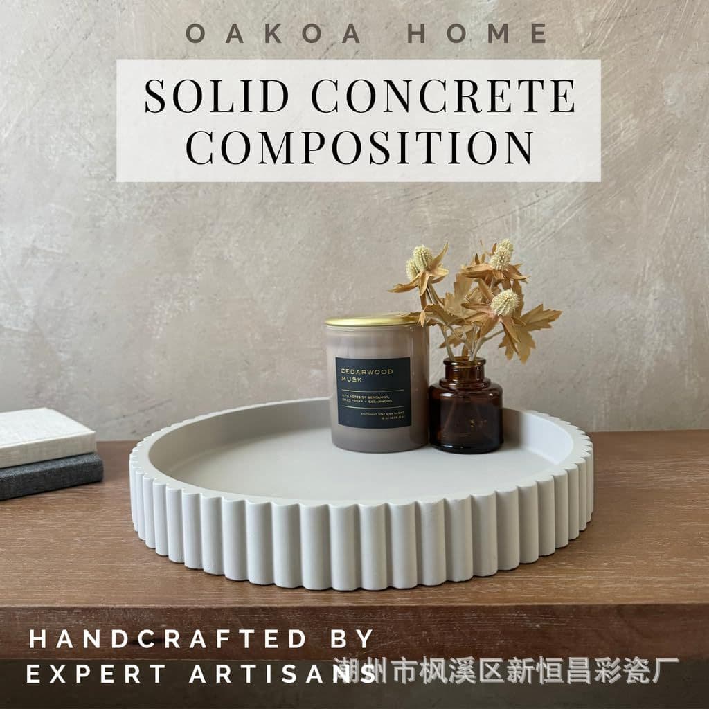 Cross-border Fruit Plate, Makeup and Jewelry Tray, High-Strength Cement Tabletop Container, Nordic Ornament