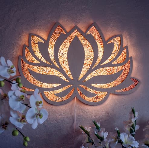 Mandala Yoga Room Night Light Creative Mandala Lotus Yoga Night Light Ambient Lamp