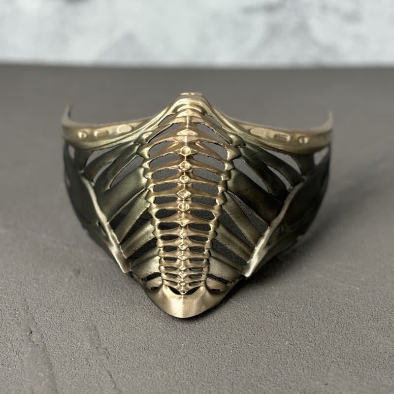 Mortal Kombat 11 Absolute Zero Scorpion Half-Face Mask Photography Props Cosplay Props