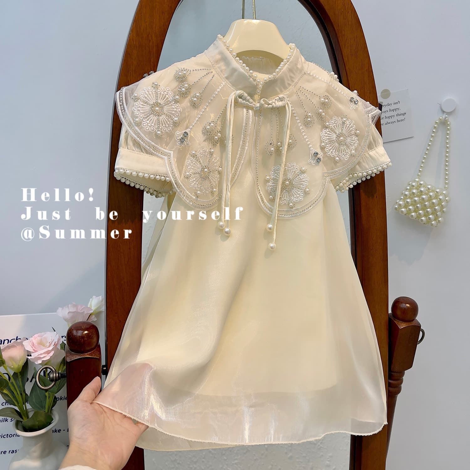 Girls' Hanfu Summer Style 2024 New Ancient Chinese Tang Suit Summer Children's Chinese Style Cheongsam Fairy Dress