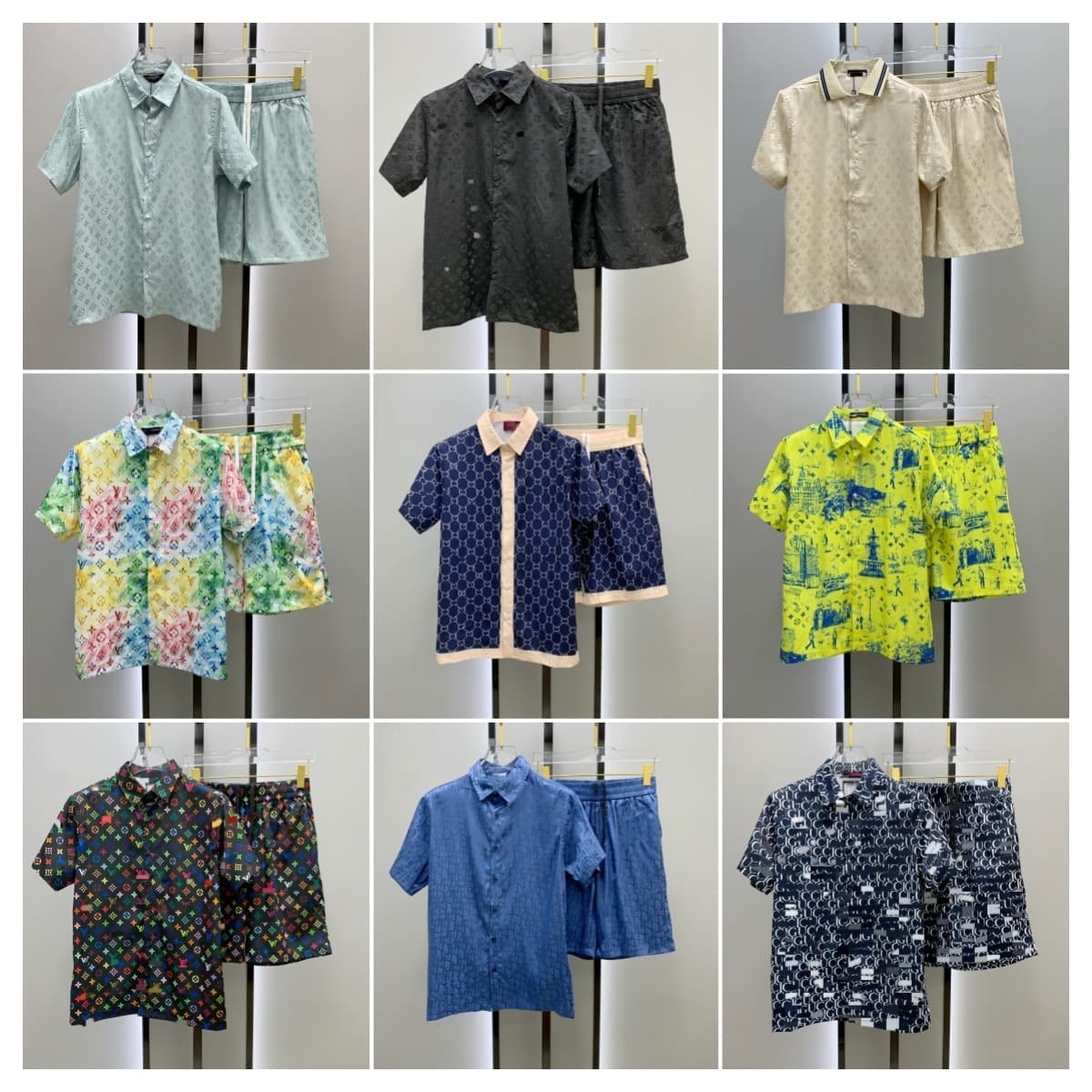 High Quality Correct Version Cardigan Set Light Luxury Men's 2026 Summer New Cross-Border European and American Short Sleeve Casual Set Cotton