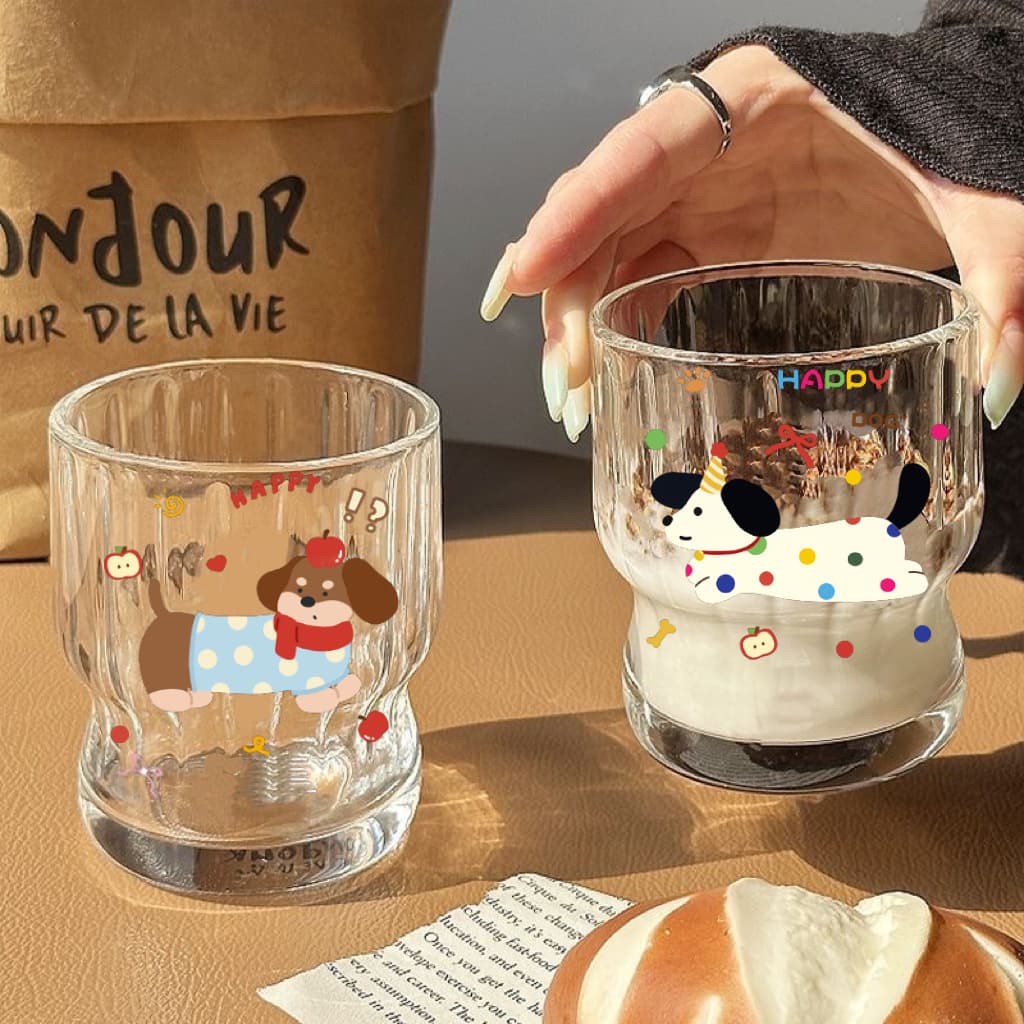 Ins style new glass cute cup home drinking cup girls high-looking beer cup milk coffee cup