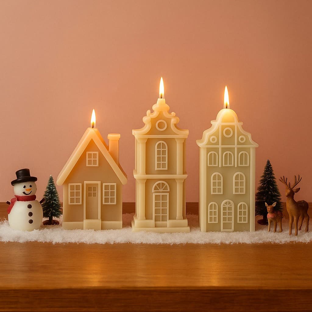 Christmas House Silicone Candle Mold DIY Crafts Plaster Resin Mold Christmas Gift
