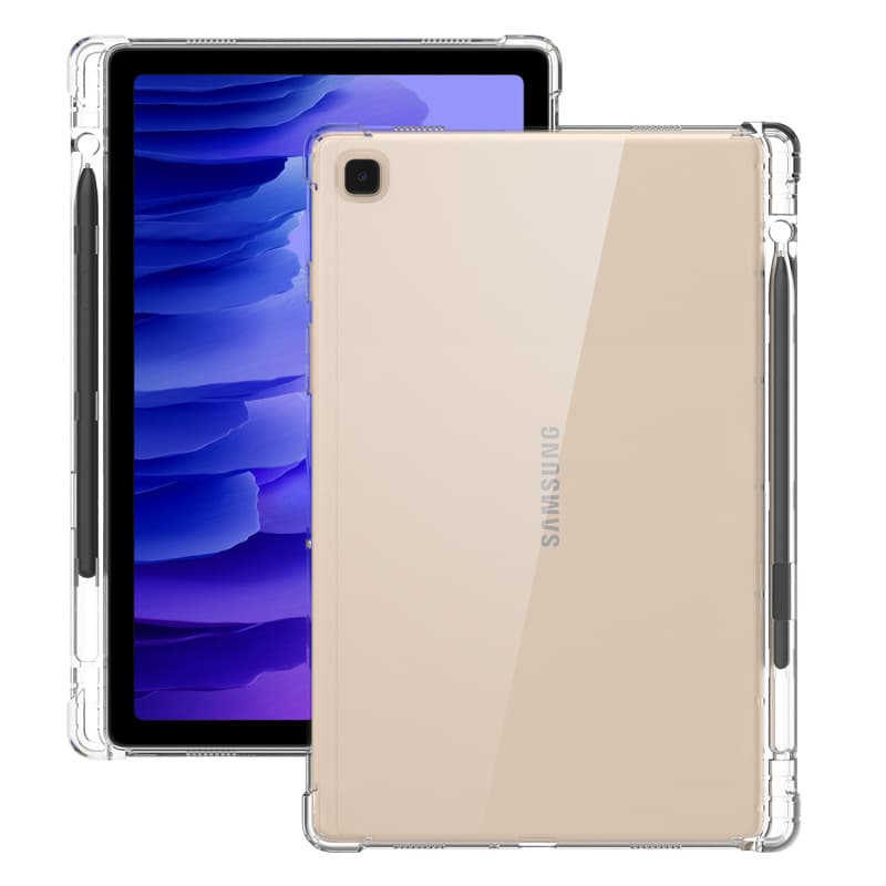 Compatible with Samsung Tablet Case A7/A8 S7/S8 Ultra, Four-Corner Airbag Drop-Proof Anti-Collision Transparent with Pen Slot
