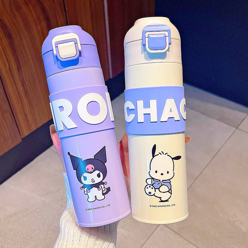 Official Sanrio Collaboration Insulated Cup, Cute Student Water Bottle, High-End Straight Drink Cup, Office Home Portable Cup