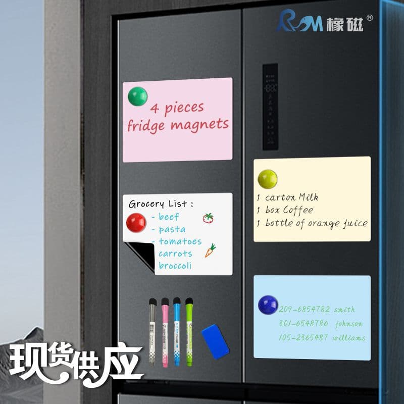Colorful Magnetic Fridge Magnets A3A4A5 Erasable Magnetic Whiteboard Message Writing Board Memo Notes PET Material Non-imported