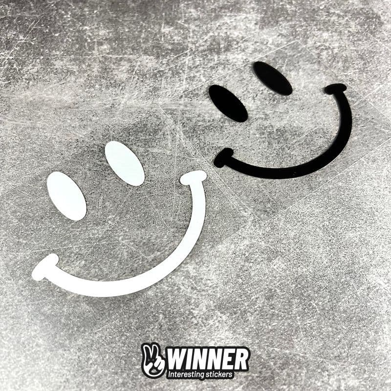 Funny Cute Eye Smiley Face Car Sticker for Motorcycle Headlight, Car Fuel Tank Cap, Window Waterproof and Sun-Proof Decal