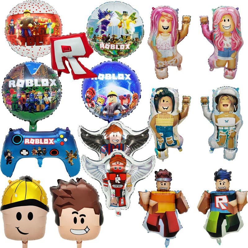 Roblox roblox 18-inch cartoon game ball helium aluminum film balloon front and back same version of Minecraft