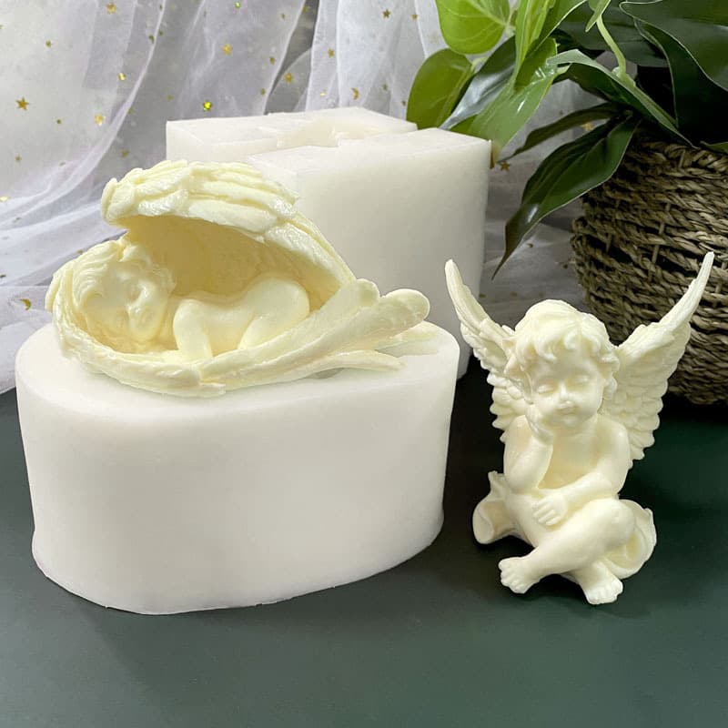 3D Cute Angel Aromatherapy Handmade Silicone Mold Resin Candle Plaster Chocolate Mousse Cake Decoration