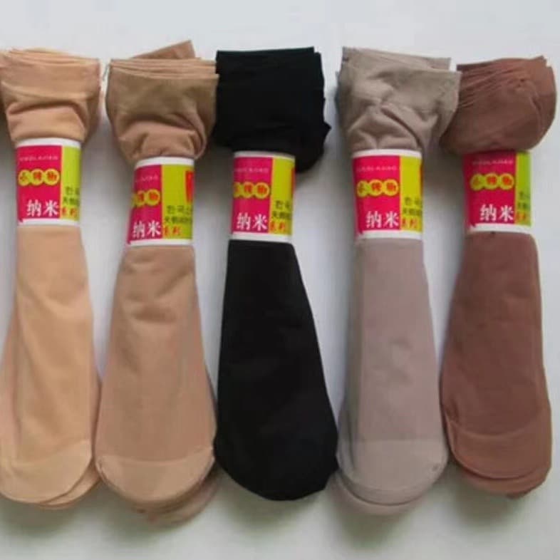 10 Pairs Spring Summer Socks Women Velvet Little Chili Steel Wire Short Socks Thin Core-Spun Stockings Black Nude Pair Socks Wholesale