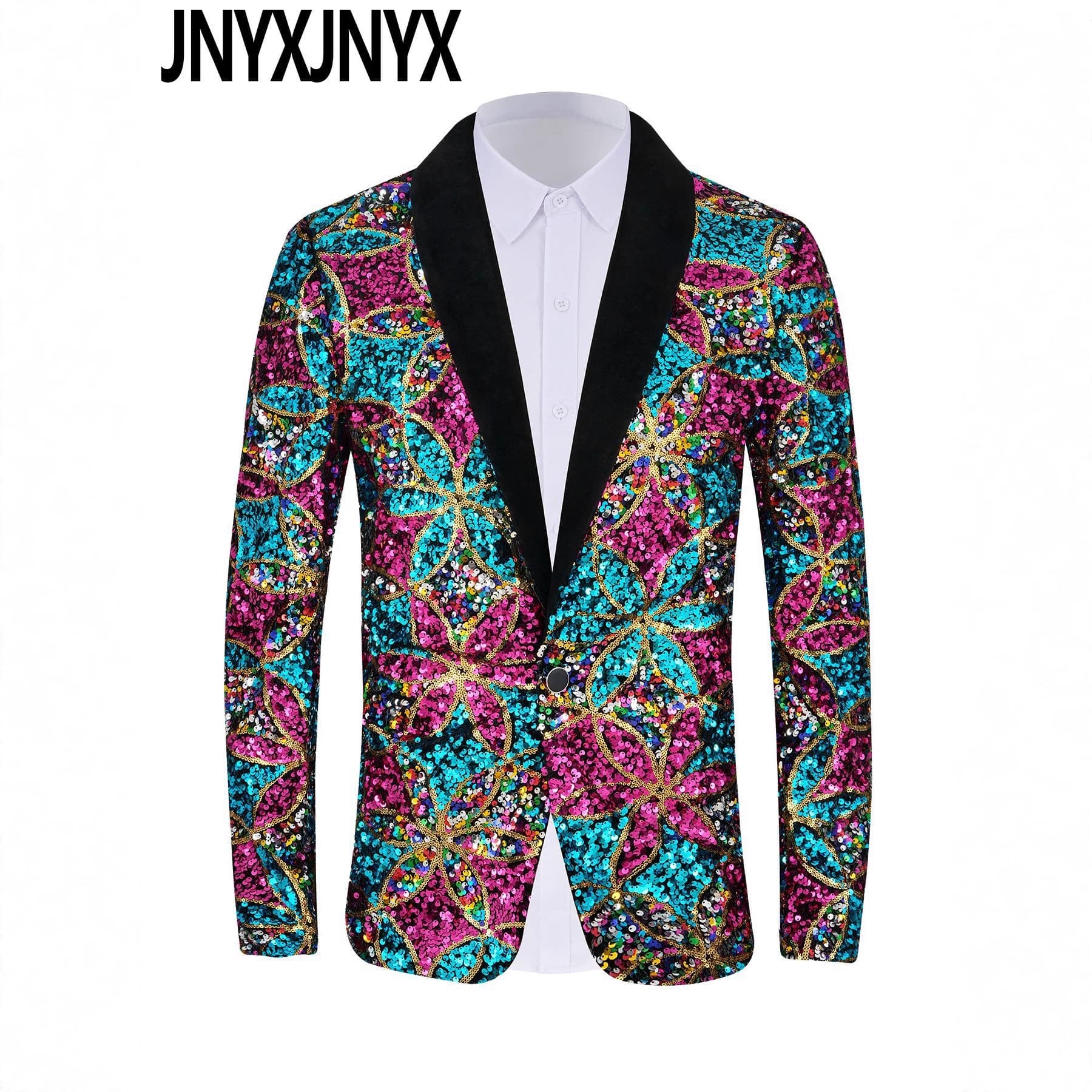 JNYXJNYX Cross-border Hot Selling Party Suit Sparkling Jacket, Amazon Men's Sequined Suit