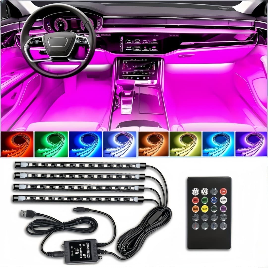 Factory Direct Car Interior Ambient Light, Modified LED Strobe Decorative Footwell Light, RGB Voice-Activated Atmosphere Light