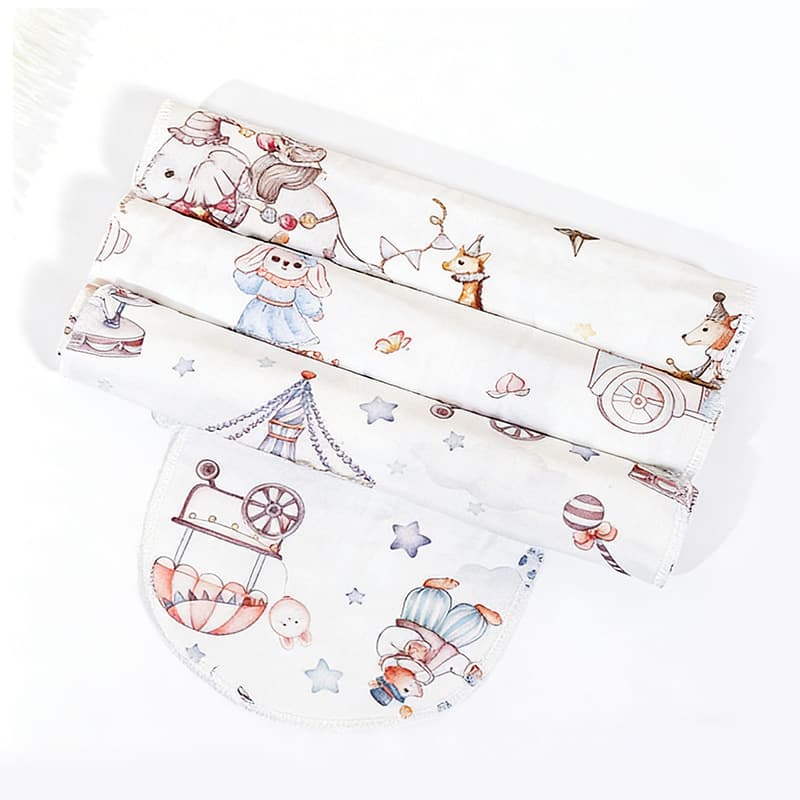 Sweat-absorbent towel bamboo cotton gauze Class A kindergarten boys and girls sweat towel pad sling antiperspirant baby baby sweat towel