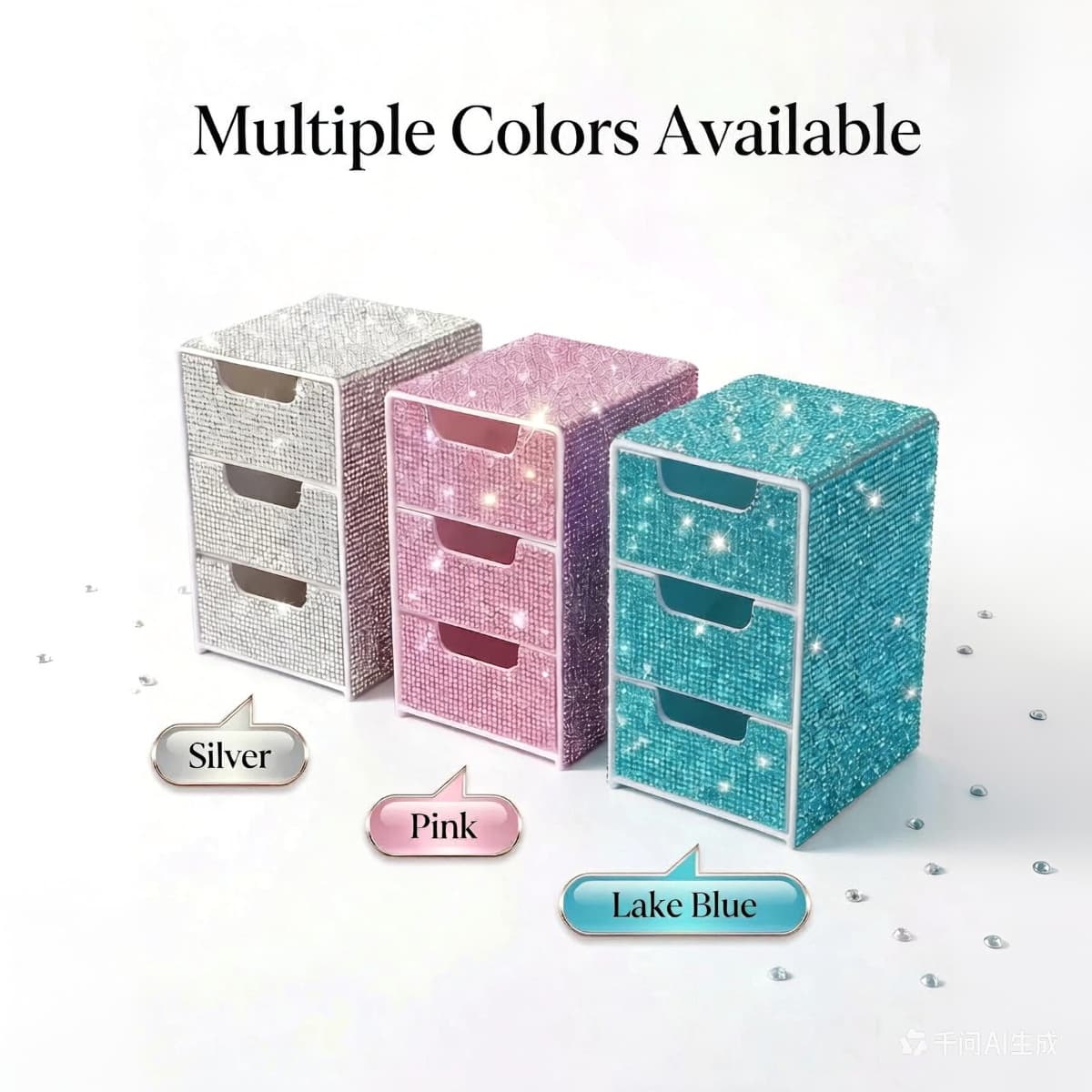 Three-layer drawer stationery storage box small storage box furniture jewelry lipstick stationery miscellaneous cosmetics storage box