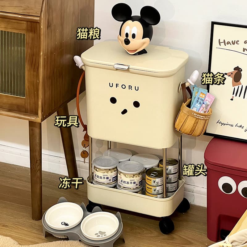 Pet food storage bucket cat food storage box dog food sealed can box can toy storage rack IP authorized design