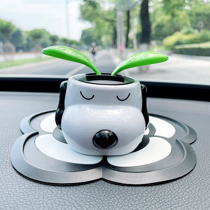 Car Ornaments Solar Swing Apple Flower Snoopy Dog Car Ornaments Car Decorations Sunflower Ornaments