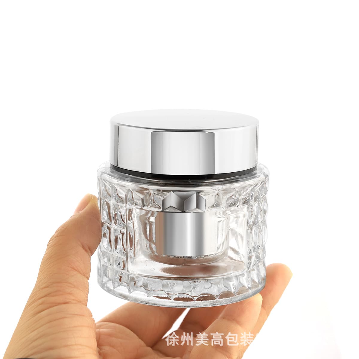 Factory Direct Pineapple Pattern Cream Jar 50g Inner Cup Face Cream Jar BB Cream Jar Luxury Cream Glass Jar Refillable Container