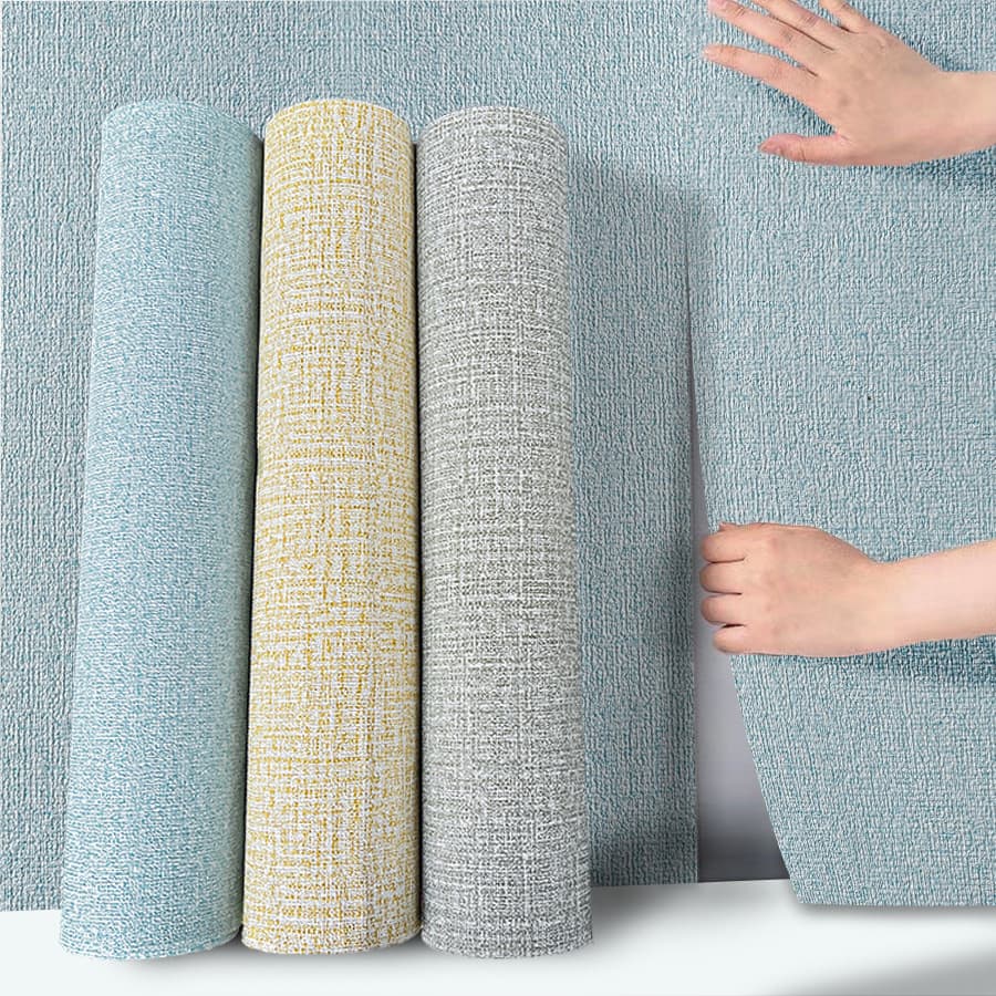 Cross-Border Hot Selling 3D Self-Adhesive Wall Sticker Bedroom Soft Padding Linen Wallpaper Waterproof TV Background Wall Decorative Sticker
