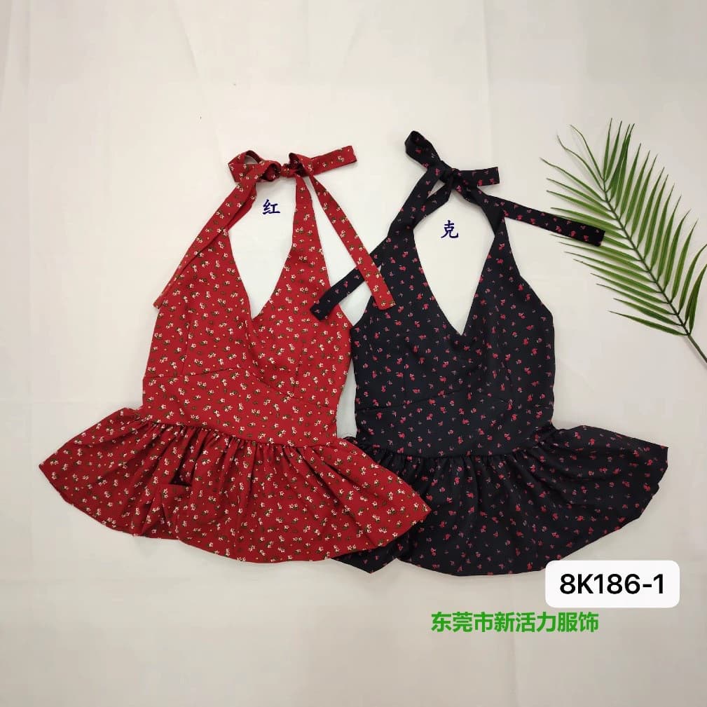 2025 Polka Dot V-Neck Backless Halter Vest Top for Women Summer Sexy Slim Fit Sleeveless Outerwear Design Inner Layer