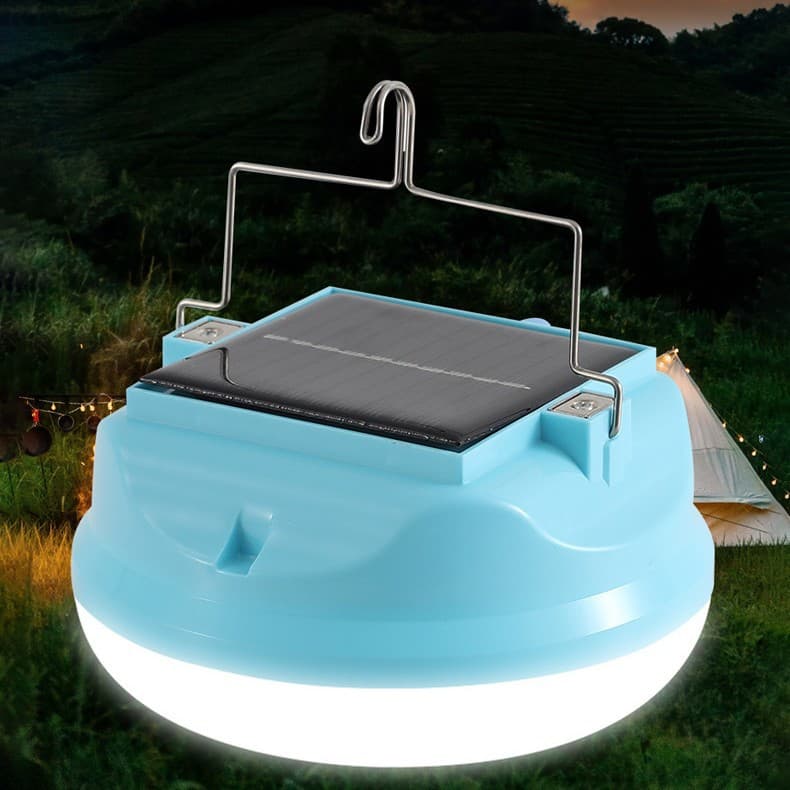 LED Solar Emergency Light, Portable Rechargeable Lamp for Night Market, Multi-Functional Magnetic Home Outdoor Camping Bulb Light A
