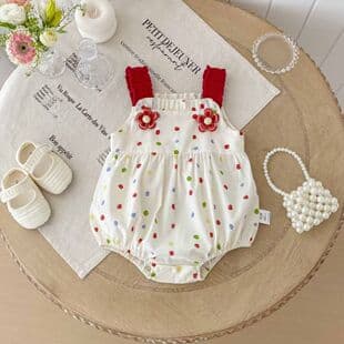 Summer Thin Breathable Baby Summer Strap Dress Princess Newborn Class A Bodysuit Ins Baby Girl Bodysuit
