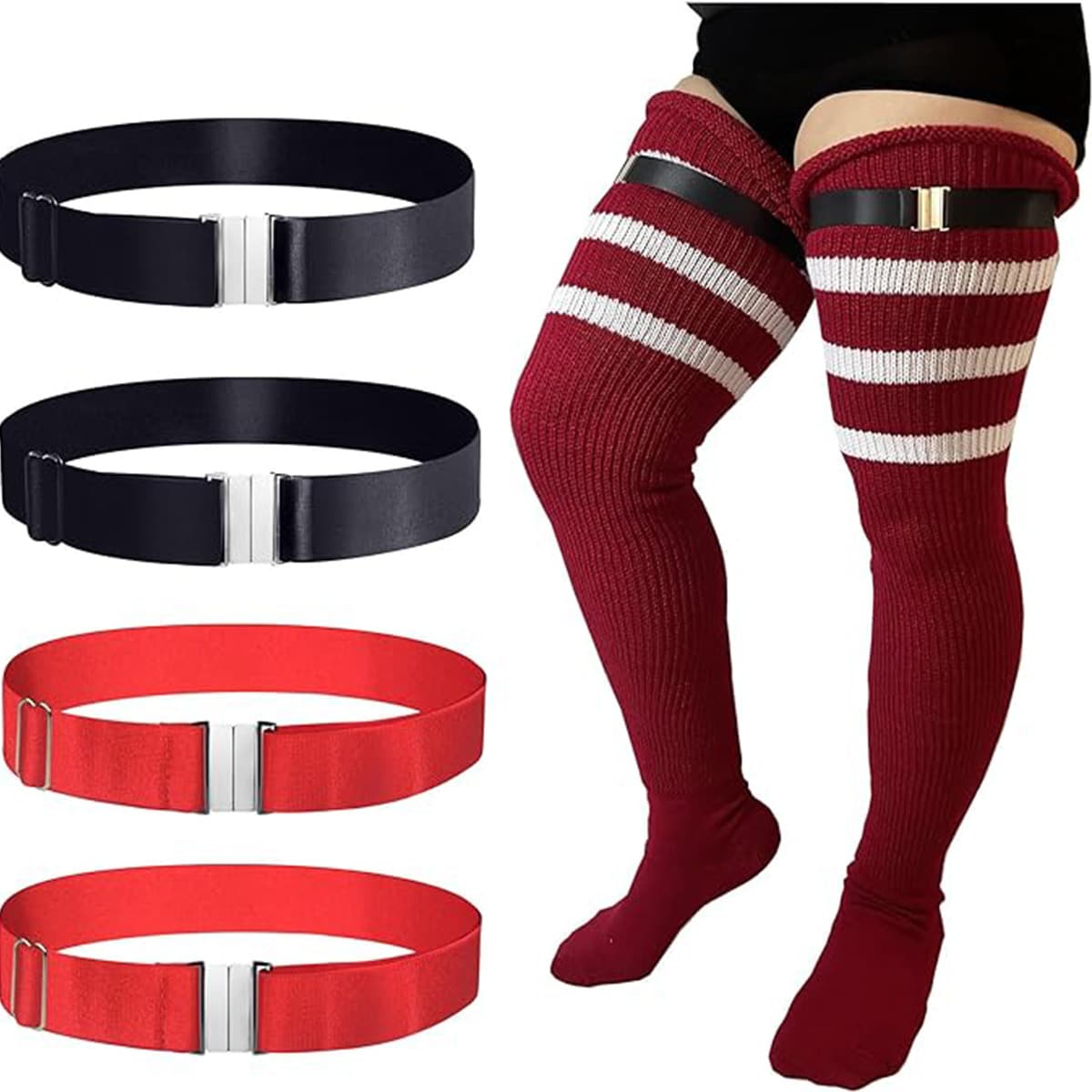 Cross-border hot-selling women's plus-size thigh garter belts, adjustable high-elastic garter belts, factory direct sales.