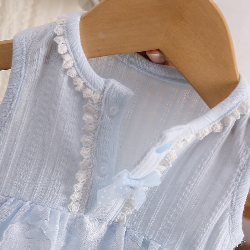 Naican Baby Romper Bodysuit Summer Lightweight Breathable Newborn Baby Clothes Sweet Style Blue Dress