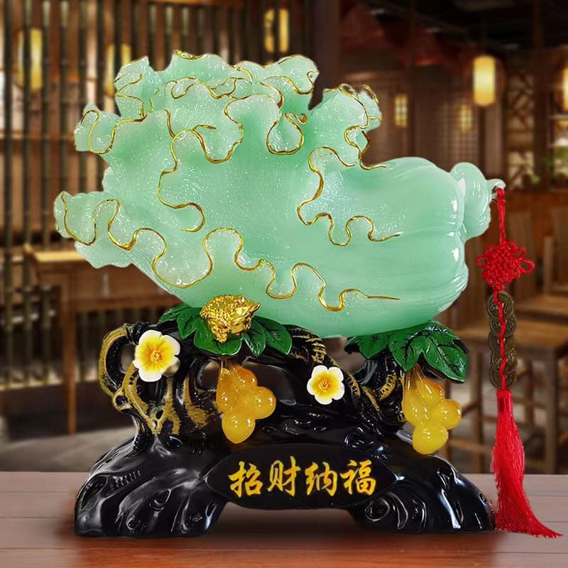 Factory Wholesale Lucky Phnom Penh Jade Cabbage Opening Ornaments Living Room Entrance Table Wine Cabinet Decoration Craft Gifts