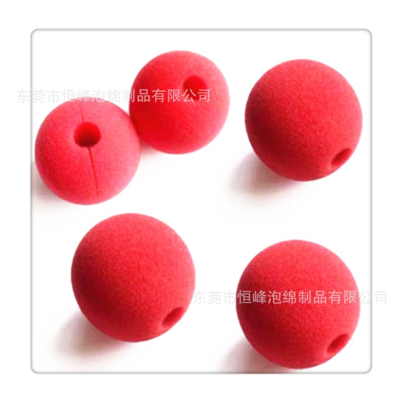 Foam sponge balls clown nose party props red dense sponge round balls perforated open-hole sponge balls