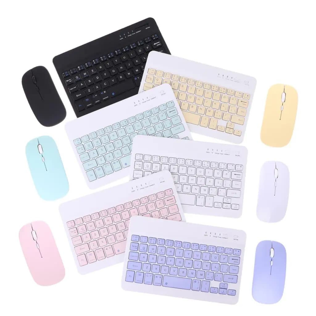 Bluetooth Keyboard Compatible with iPad, Xiaomi, Huawei Tablets and Phones, Rechargeable Wireless Keyboard and Mouse Set