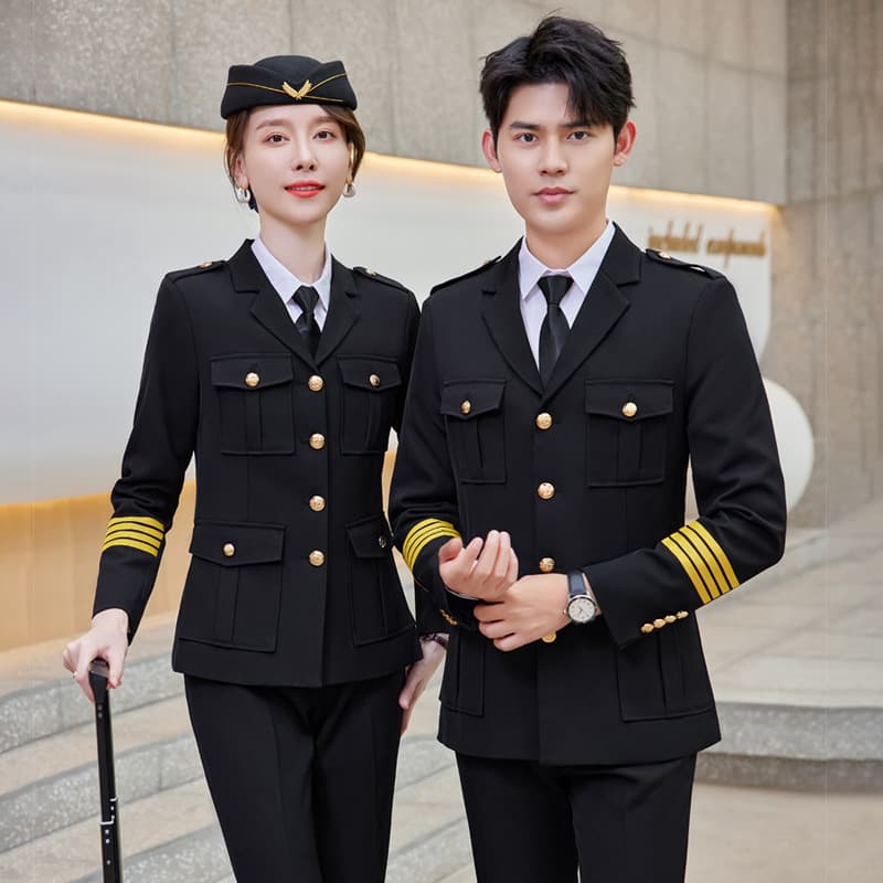 Hot-selling spring and autumn security guard uniform set, real estate sales office concierge uniform, new style security and property management image post uniform