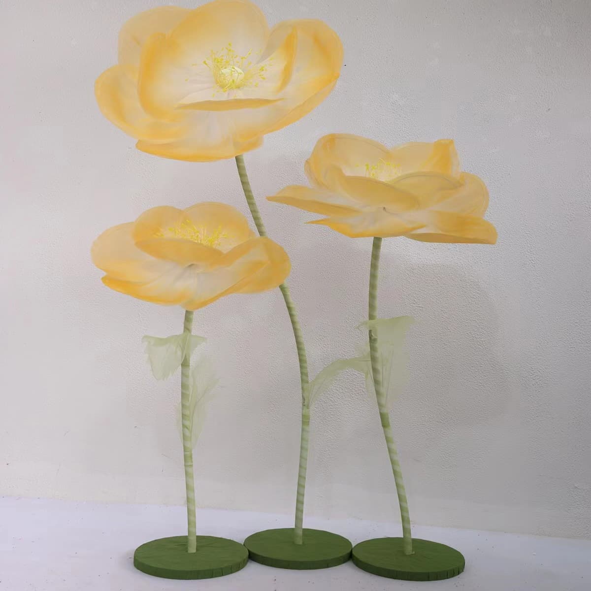 Carlot Artificial Flower Three-Piece Set Background Color Flower Road Guide Three-Piece Paper Flower