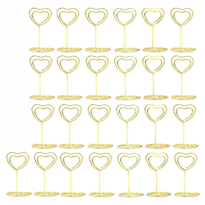 Heart-Shaped Photo Clip Metal Note Clip Iron Art Message Clip Vertical Desktop Creative Decorative Insert Stand