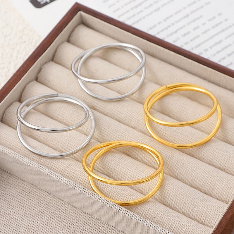 Cross-border Alloy Electroplated Napkin Rings in Simple and Light Luxury Style, High-end Hotel Table Napkin Ring Decorations