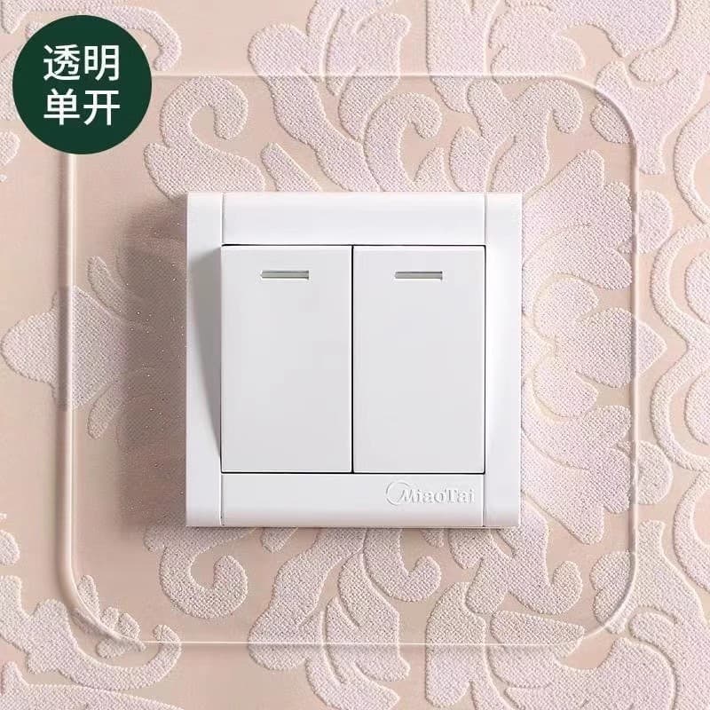 Transparent White Acrylic Decorative Switch Covers, Modern Minimalist Outlet Stickers, Wash-Free Removable Card-Style Wall-Safe