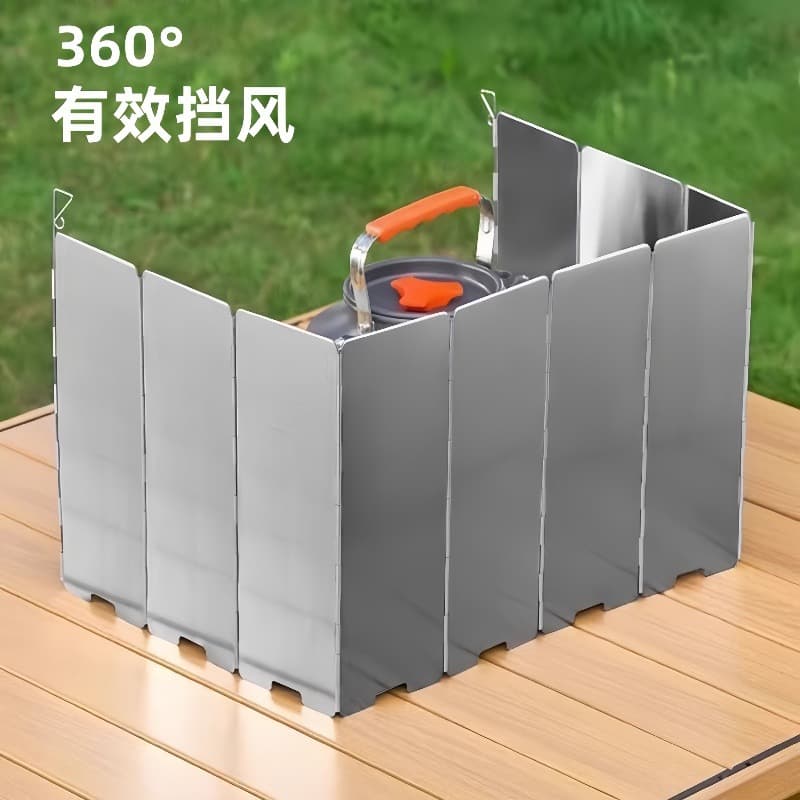 Outdoor windbreak, portable folding baffle for portable gas stoves, camping stoves, gas cooktops, windproof covers, enclosures.