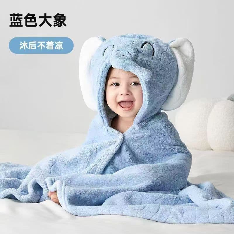 2025 Cute Newborn Baby Bathrobe Multiple Colors Strong Absorbency Skin-Friendly Warmth Newborn Friendly