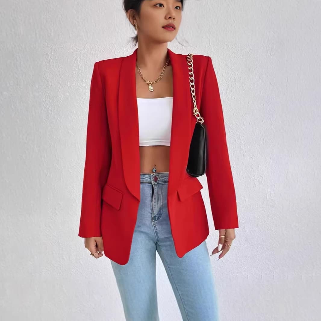 Women's Blazer 2026 Spring New Arrival Multicolor Notch Lapel Petite Fit Tailored British Style Jacket