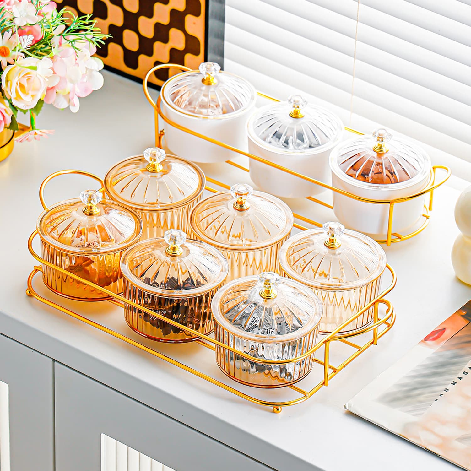 2024 New Dried Fruit Tray, Living Room Candy Storage Box, Coffee Table Snack and Melon Seed Serving Tray