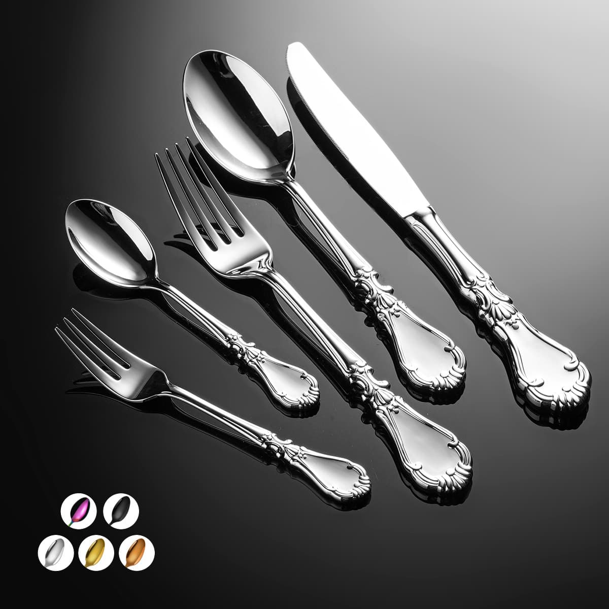 Premium 304 Forged Stainless Steel Cutlery Set for Star Hotels and Home Use - Steak Knife, Fork, Spoon, Dessert Spoon, Fork, Coffee Spoon