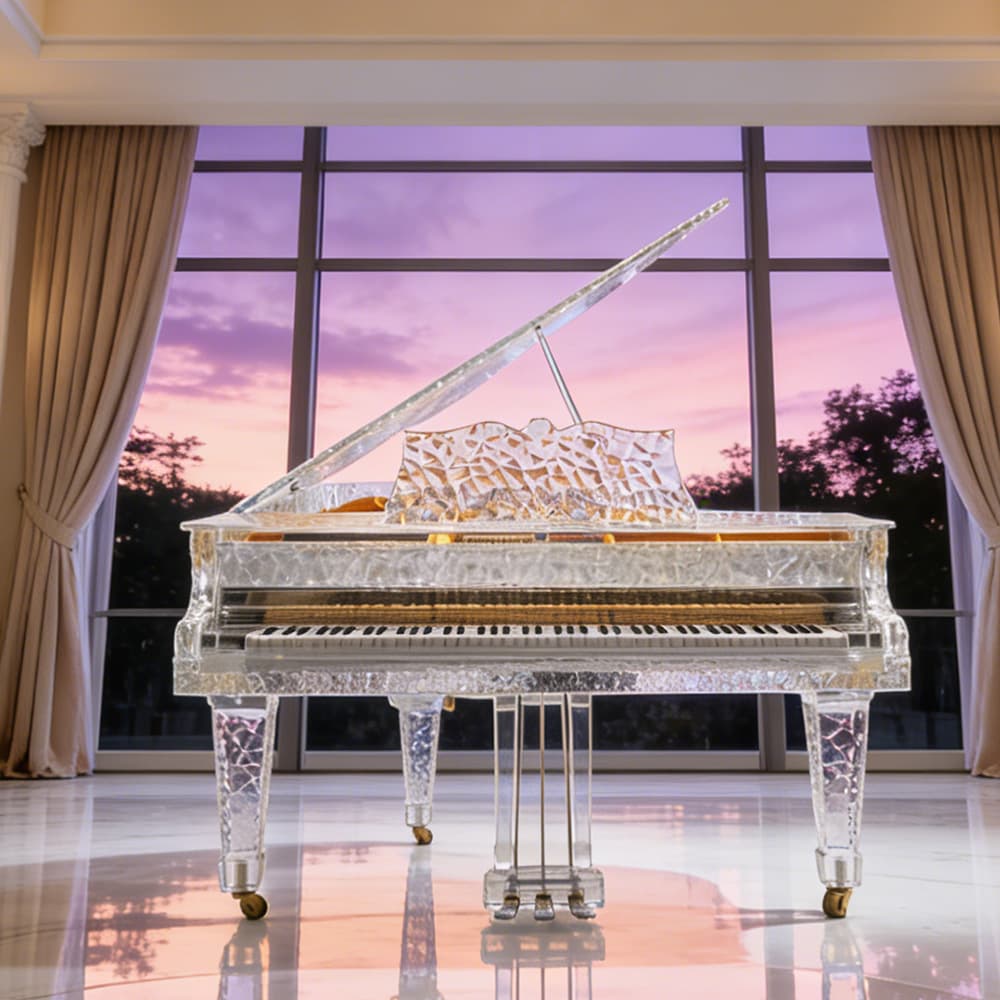 Nano Crystal Transparent Grand Piano Elegant Piano Transparent Art Piano Luxury Decorative Instrument Source Factory