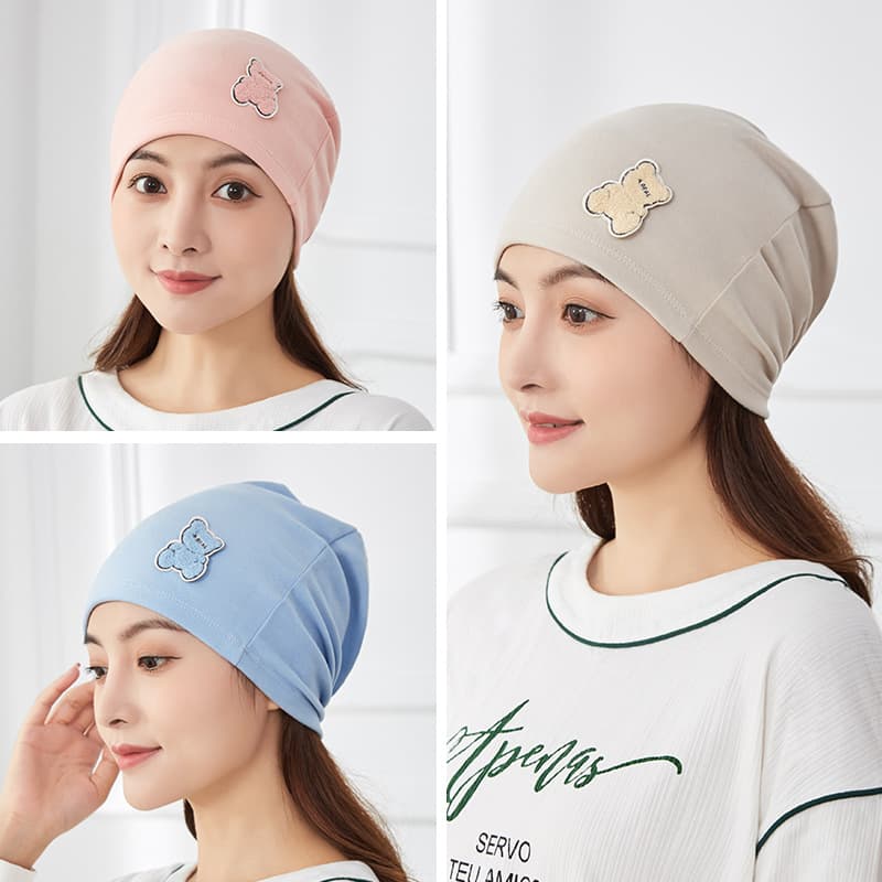 2025 Four Seasons New Maternity/Postpartum Hat, Cartoon Velvet Beanie, Parent-Child Style, Postpartum Hat