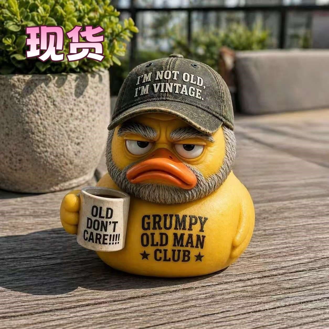 New Cross-Border Product Grumpy Old Man Club Duck Statue Decoration