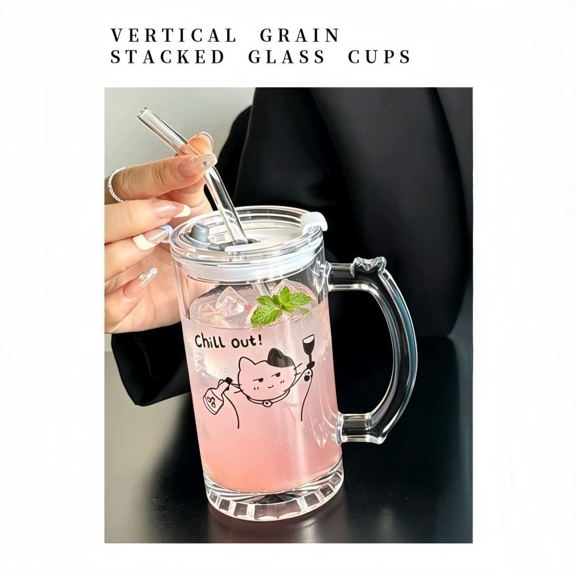 Original Cute Puppy Handle Glass Home Craft Beer Cup Draft Beer Cup Juice Drink Cup Iced Coffee Cup